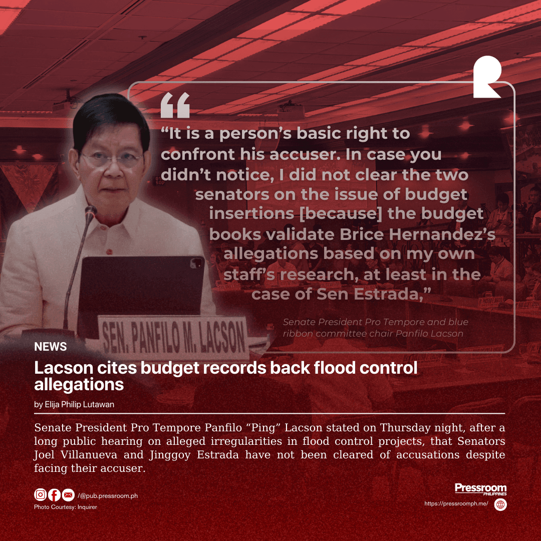Lacson cites budget records back flood control allegations