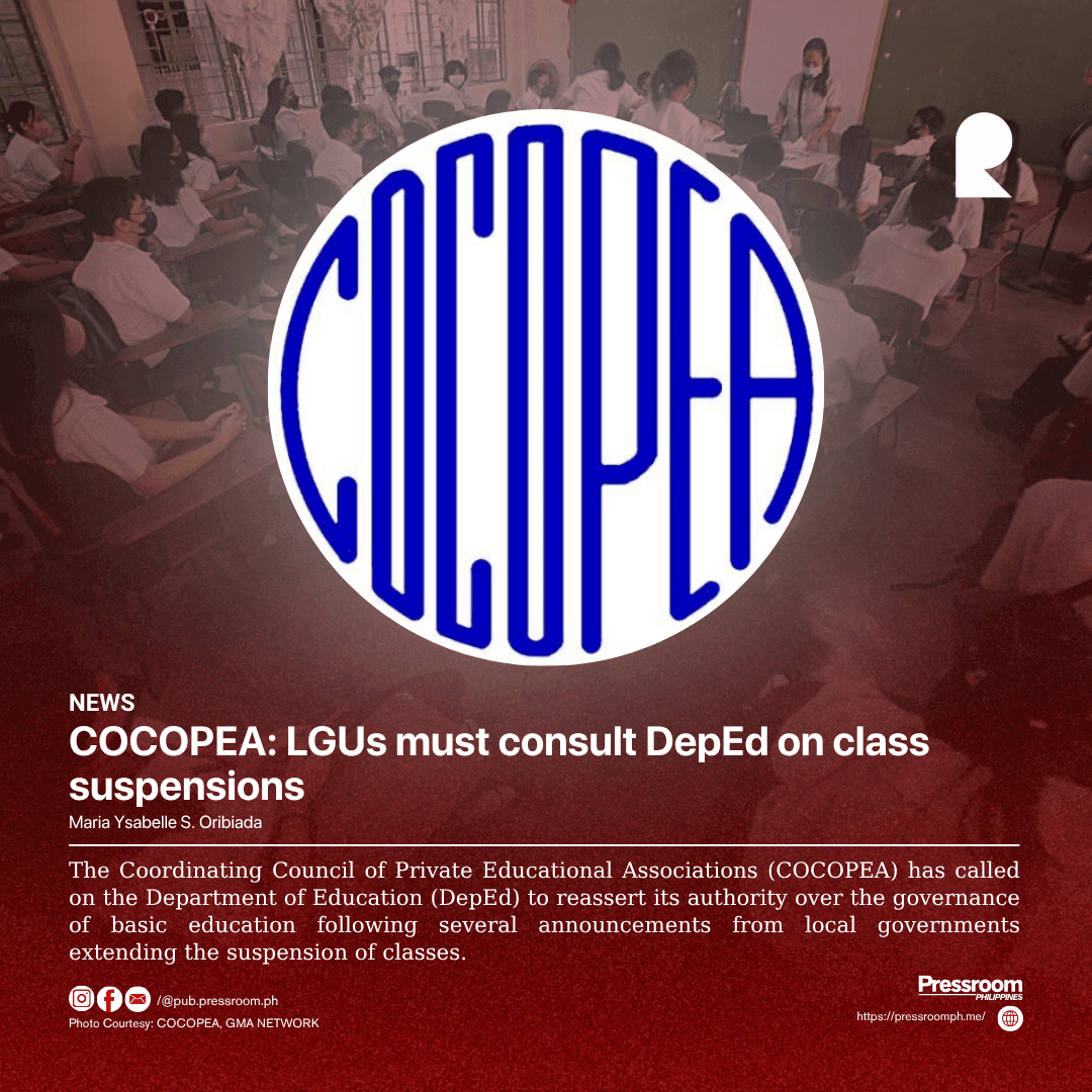 COCOPEA: LGUs must consult DepEd on class suspensions