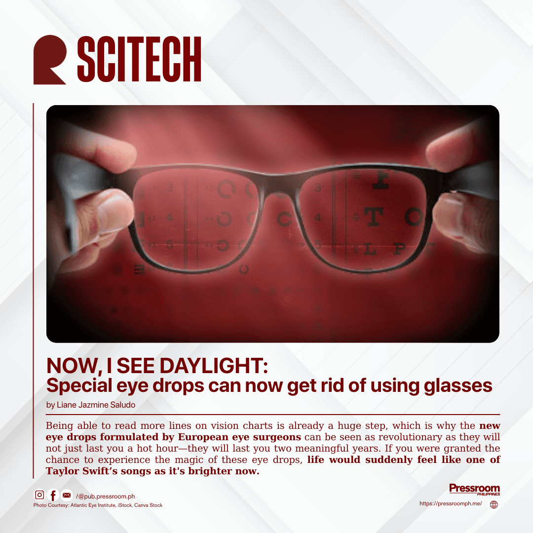 NOW, I SEE DAYLIGHT: Special eye drops can now get rid of using glasses