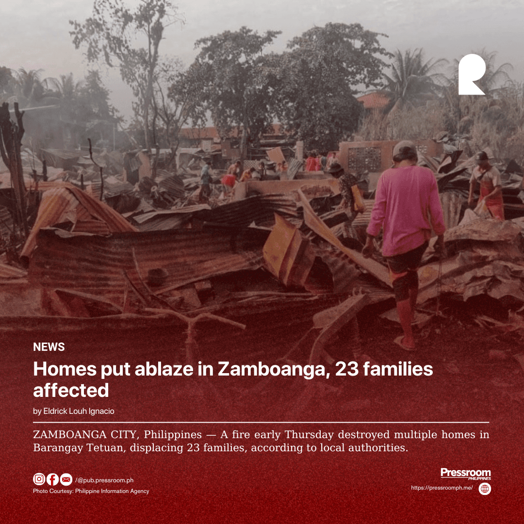 Homes put ablaze in Zamboanga, 23 families affected