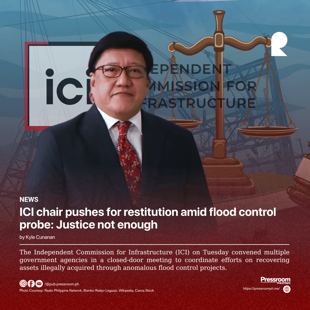 ICI chair pushes for restitution amid flood control probe: Justice not enough