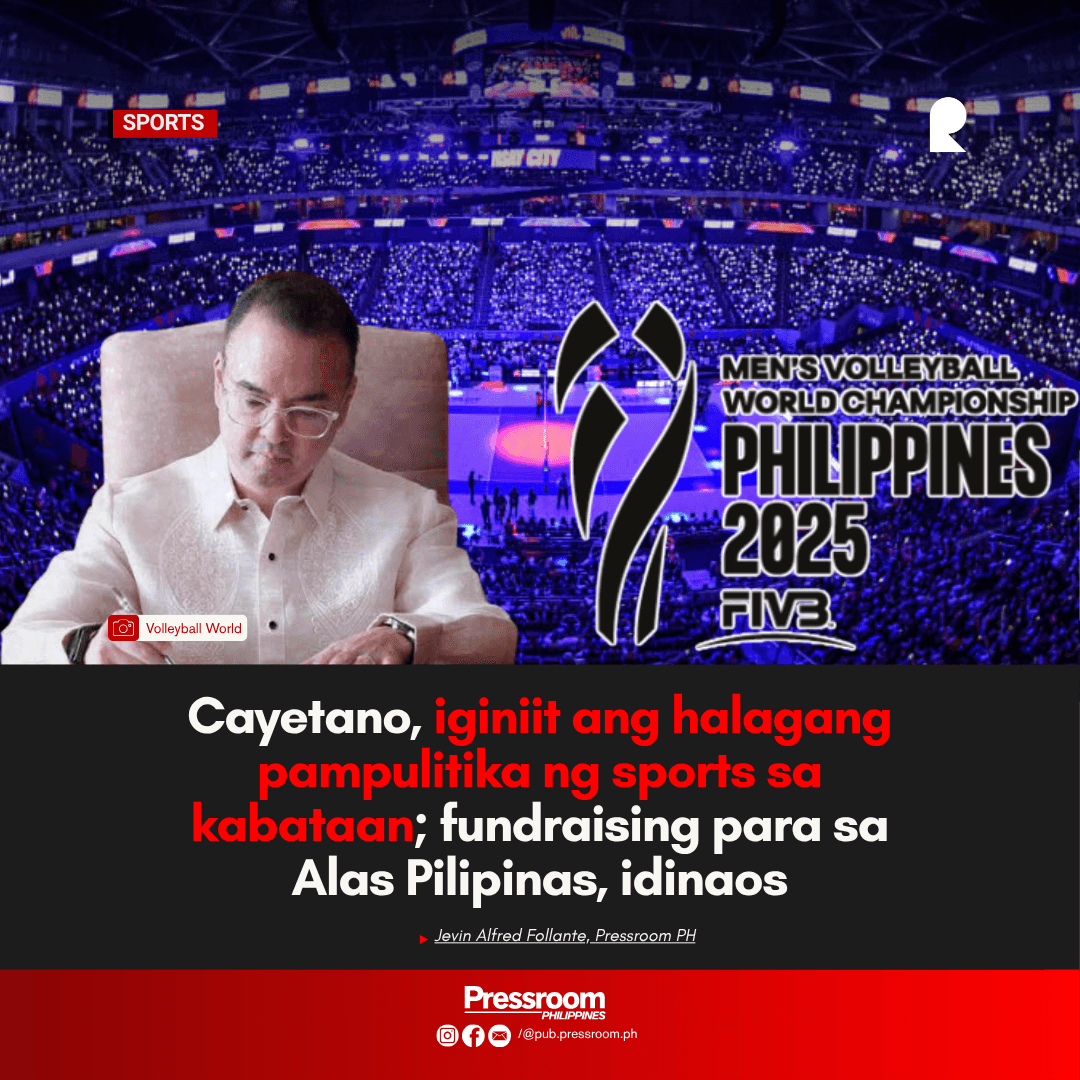 Cayetano, iginiit ang halagang pampulitika ng sports sa kabataan; fundraising para sa Alas Pilipinas, idinaos