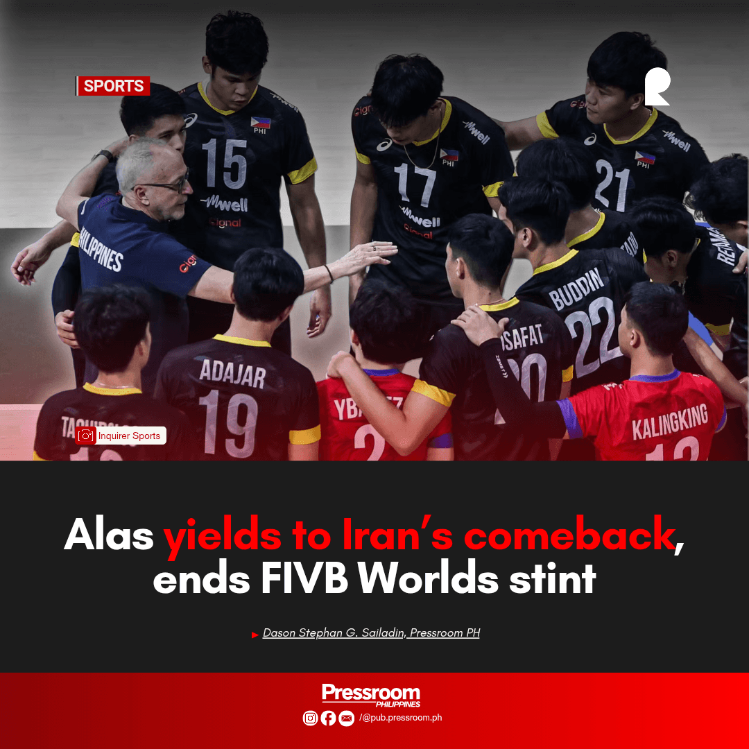 Alas yields to Iran’s comeback, ends FIVB Worlds stint