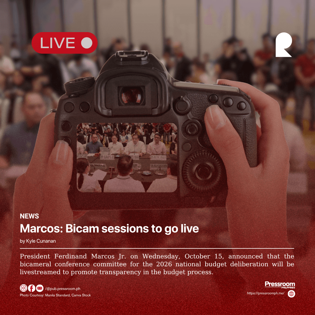 Marcos: Bicam sessions to go live