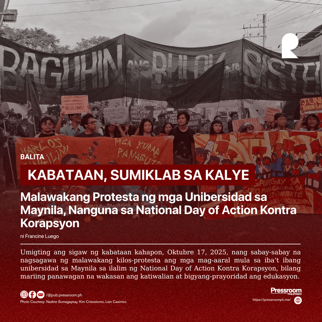 Kabataan, Sumiklab sa Kalye: Malawakang Protesta ng mga Unibersidad sa Maynila, Nanguna sa National Day of Action Kontra Korapsyon