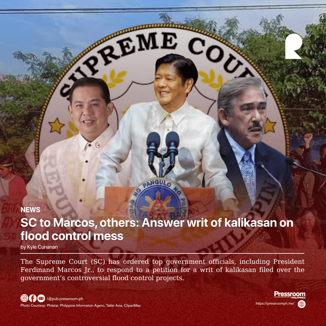 SC to Marcos, others: Answer writ of kalikasan on flood control mess