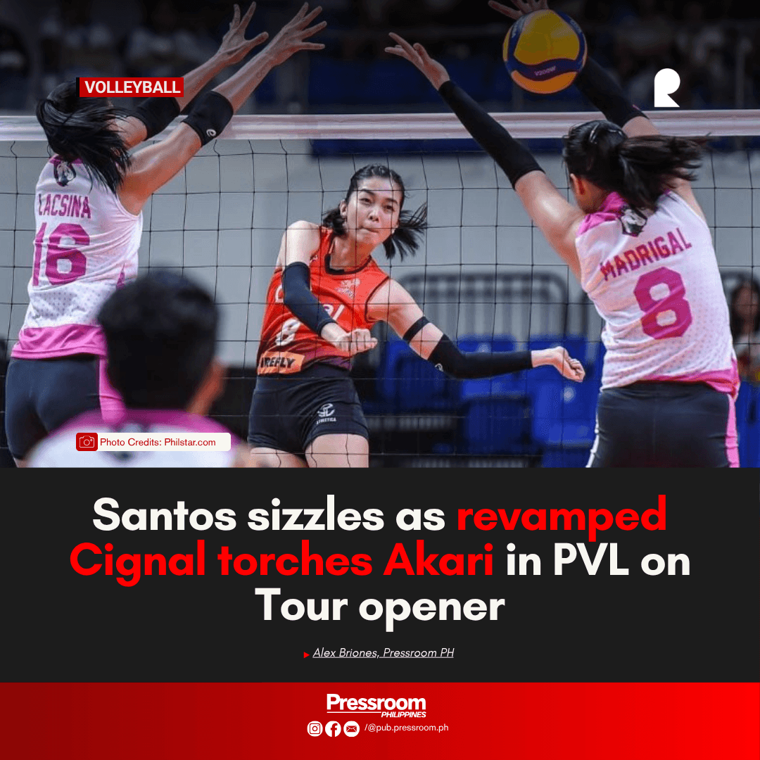 Santos sizzles as revamped Cignal torches Akari in PVL on Tour opener