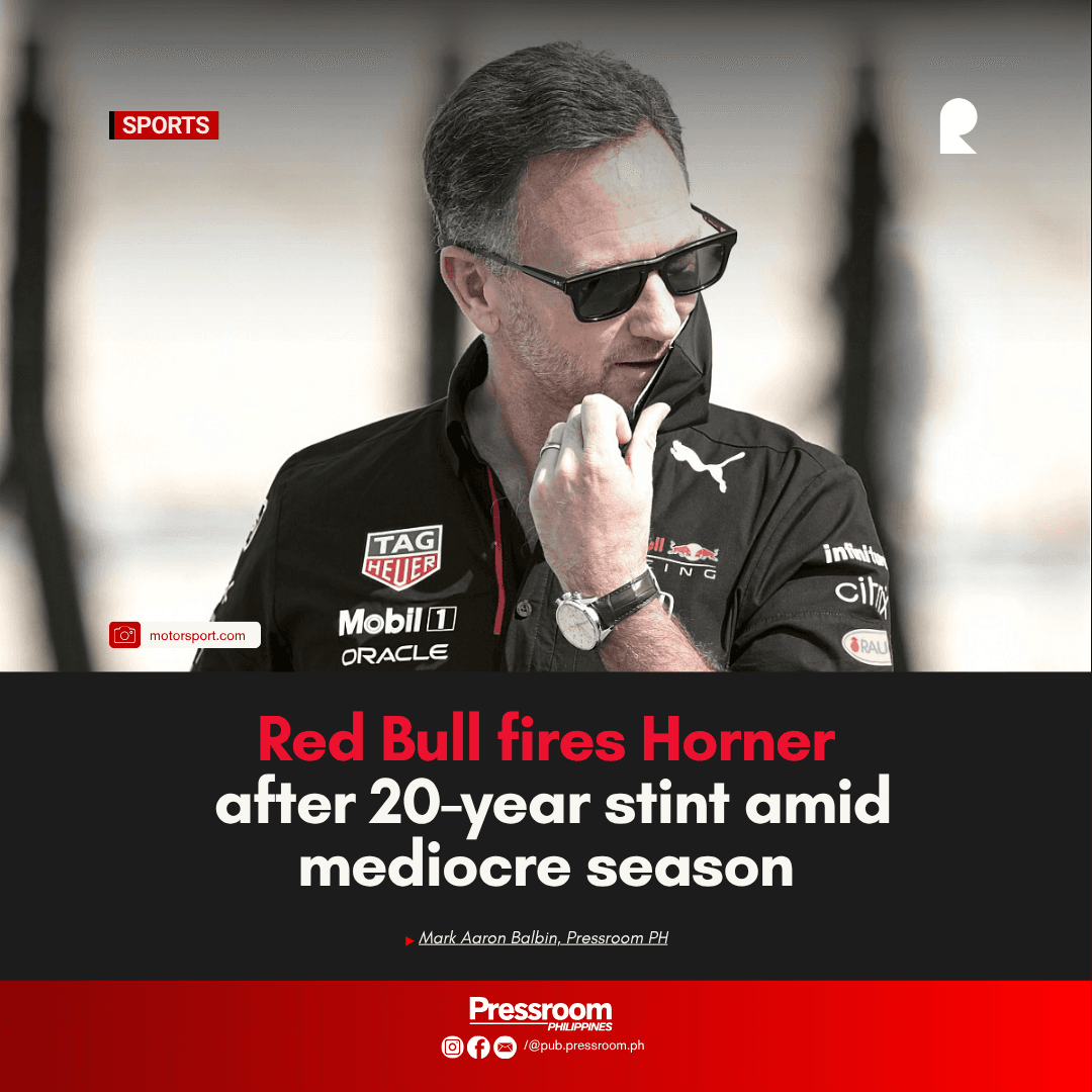 Red Bull fires Horner after 20-year stint amid mediocre season