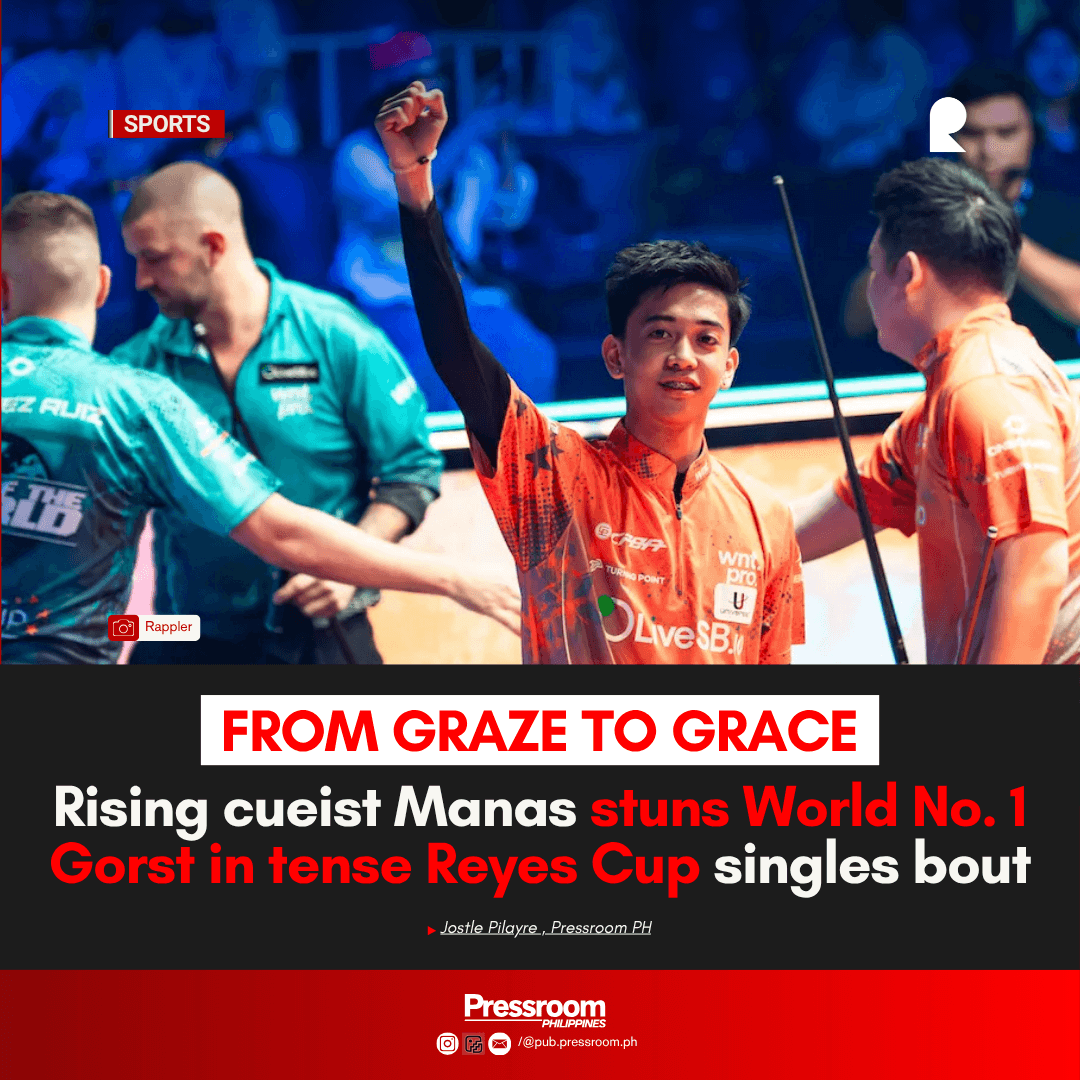 FROM GRAZE TO GRACE: Rising cueist Manas stuns World No. 1 Gorst in tense Reyes Cup singles bout