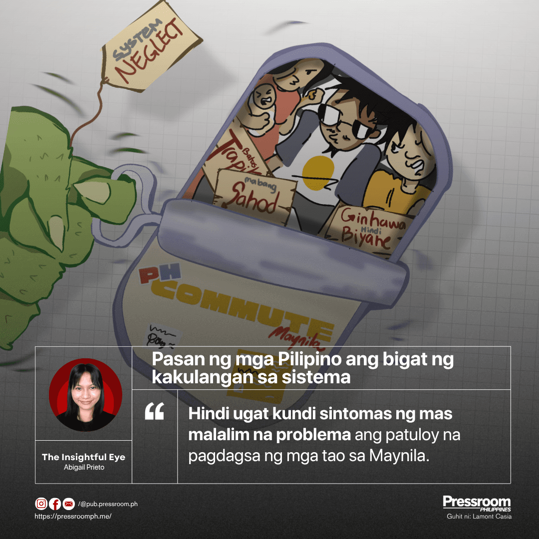 Pasan ng mga Pilipino ang bigat ng kakulangan sa sistema