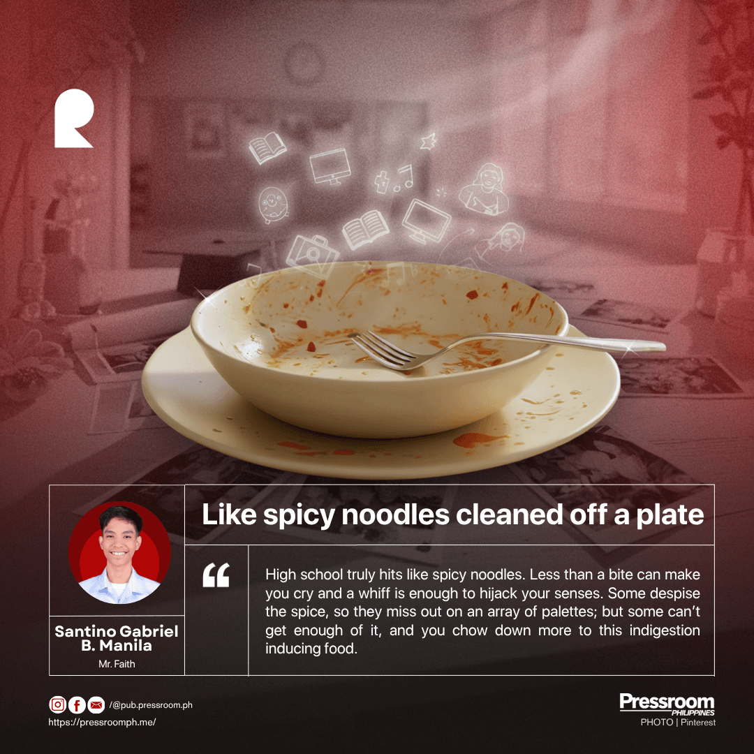 Like spicy noodles cleaned off a plate