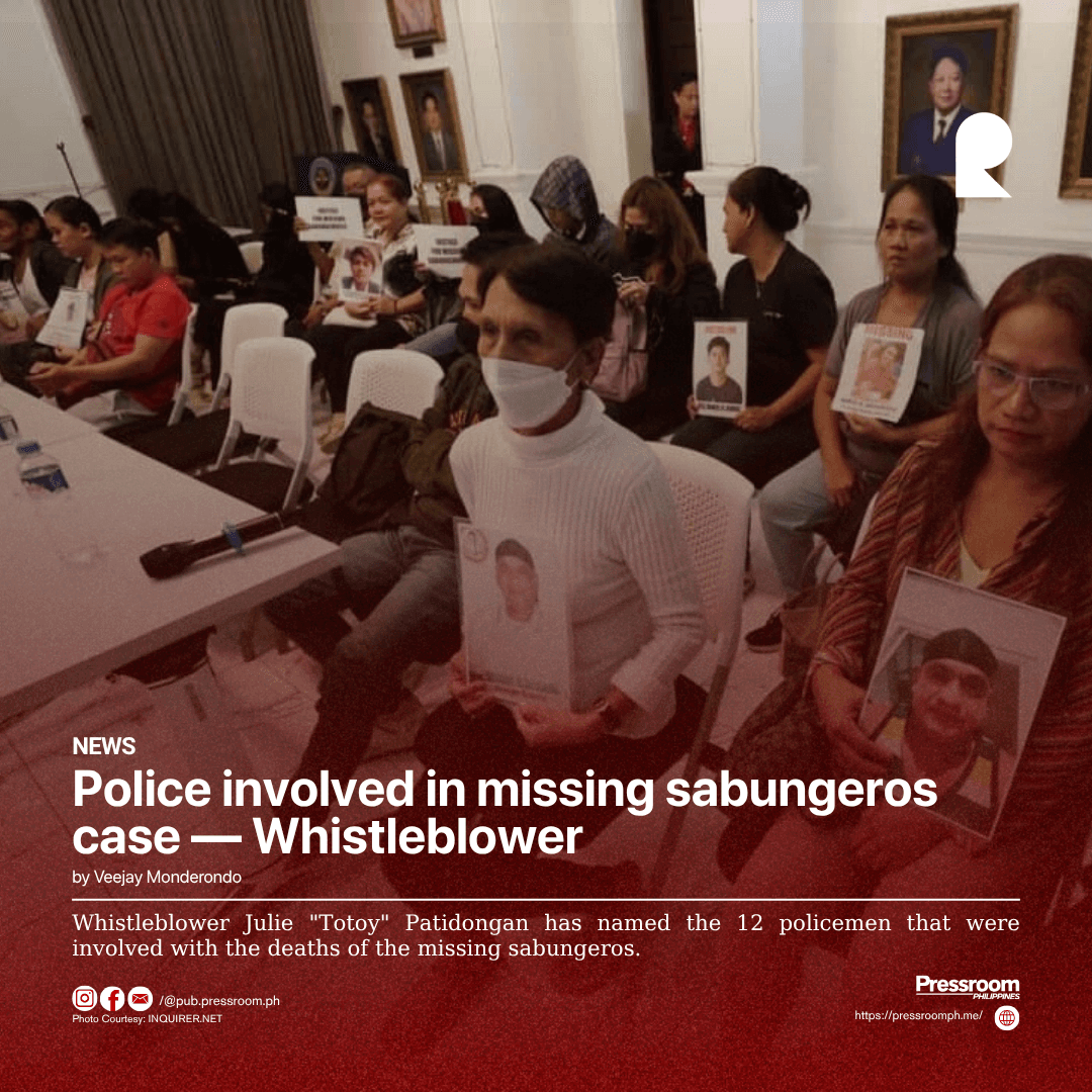 Police involved in missing sabungeros case — Whistleblower